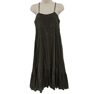 VTG Denim & Supply Ralph Lauren Dress Women XS Green Cotton Boho Sundress Ruffle